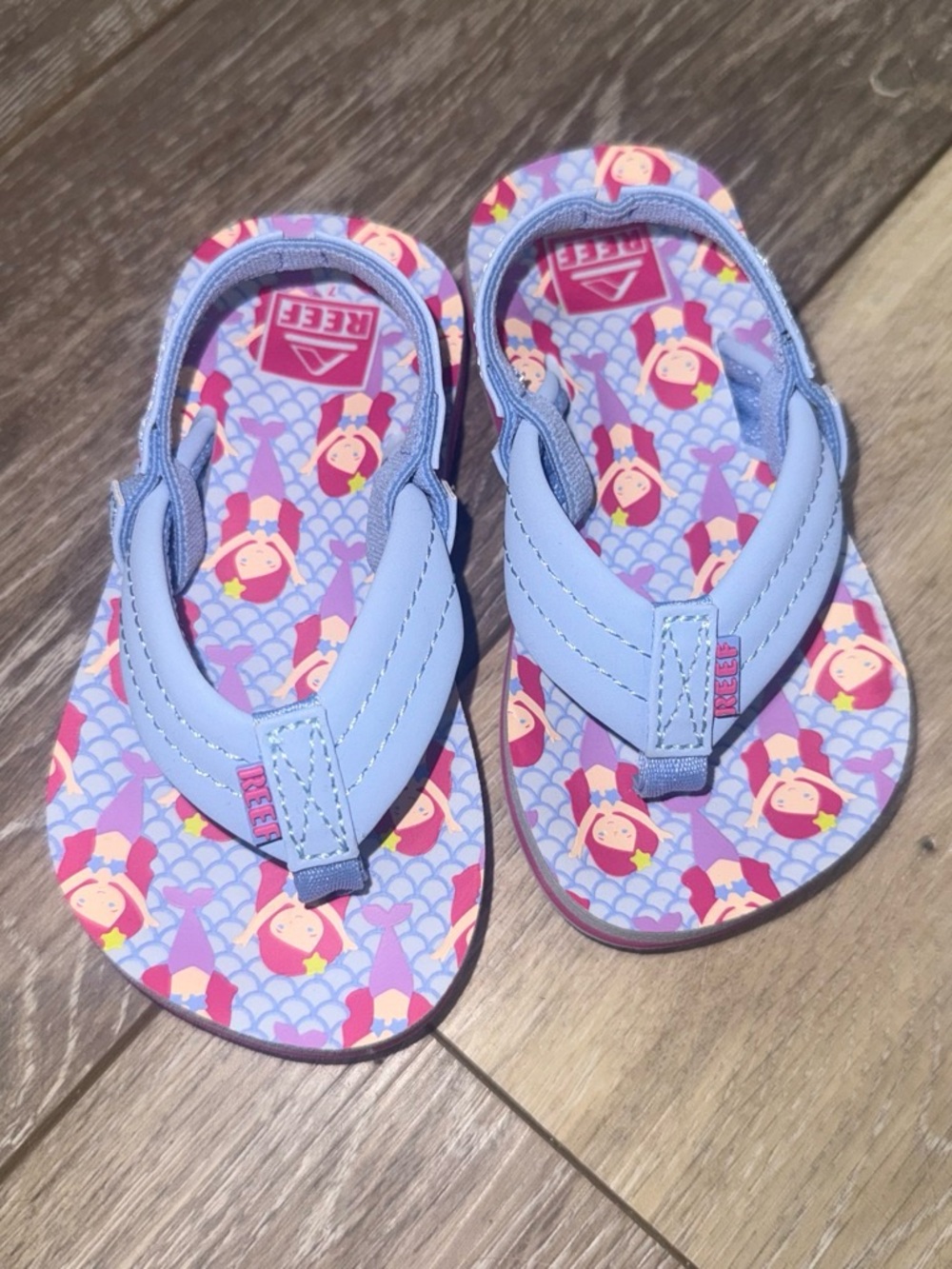 Reef Kids Lavender Mermaid Print Flip Flops